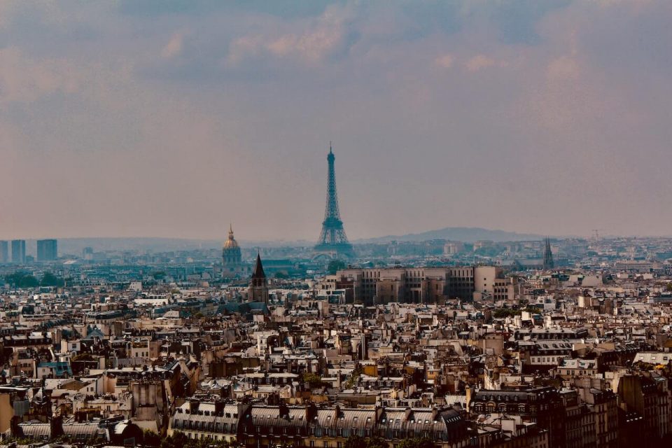 A panoramic view of Paris, capturing its iconic landmarks and cityscape.